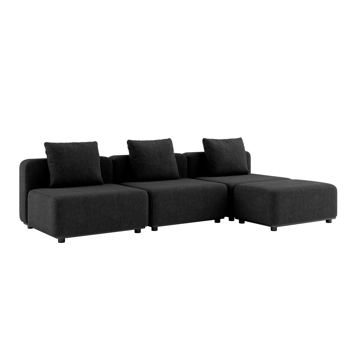 Cobana Lounge Sofa - 3 seater | Cobana Lounge Sofa - 3 seater - Cobana Black Uden armlæn Med puf | SACKit
