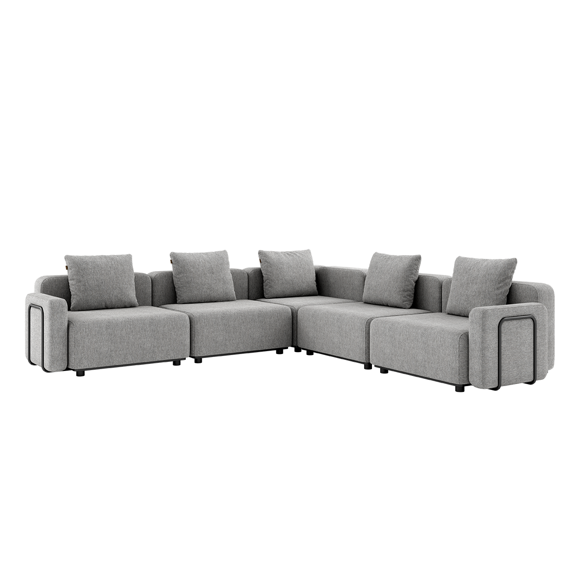 Cobana Lounge Sofa 5-personers hjørnesofa i Cobana Sand Melange med armlæn, udendørs modulopbygget design.