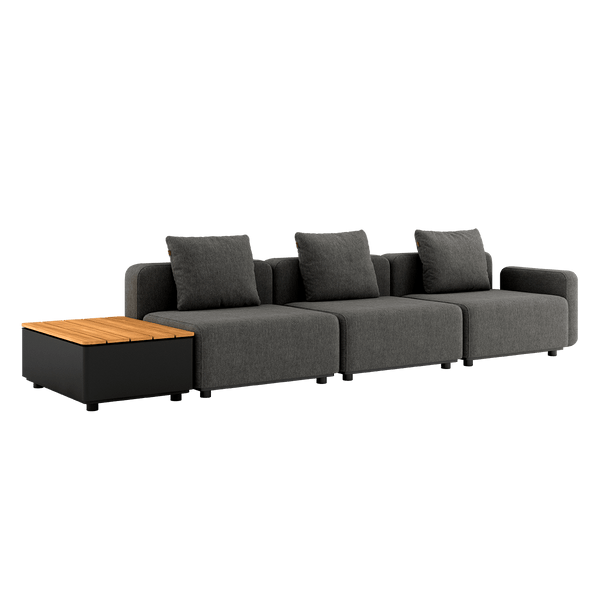 Cobana Lounge Sofa - 3 seater w/ Patio Storage Table | Cobana Lounge Sofa - 3 seater w/ Patio Storage Table - Cobana Grey Uden puf | SACKit