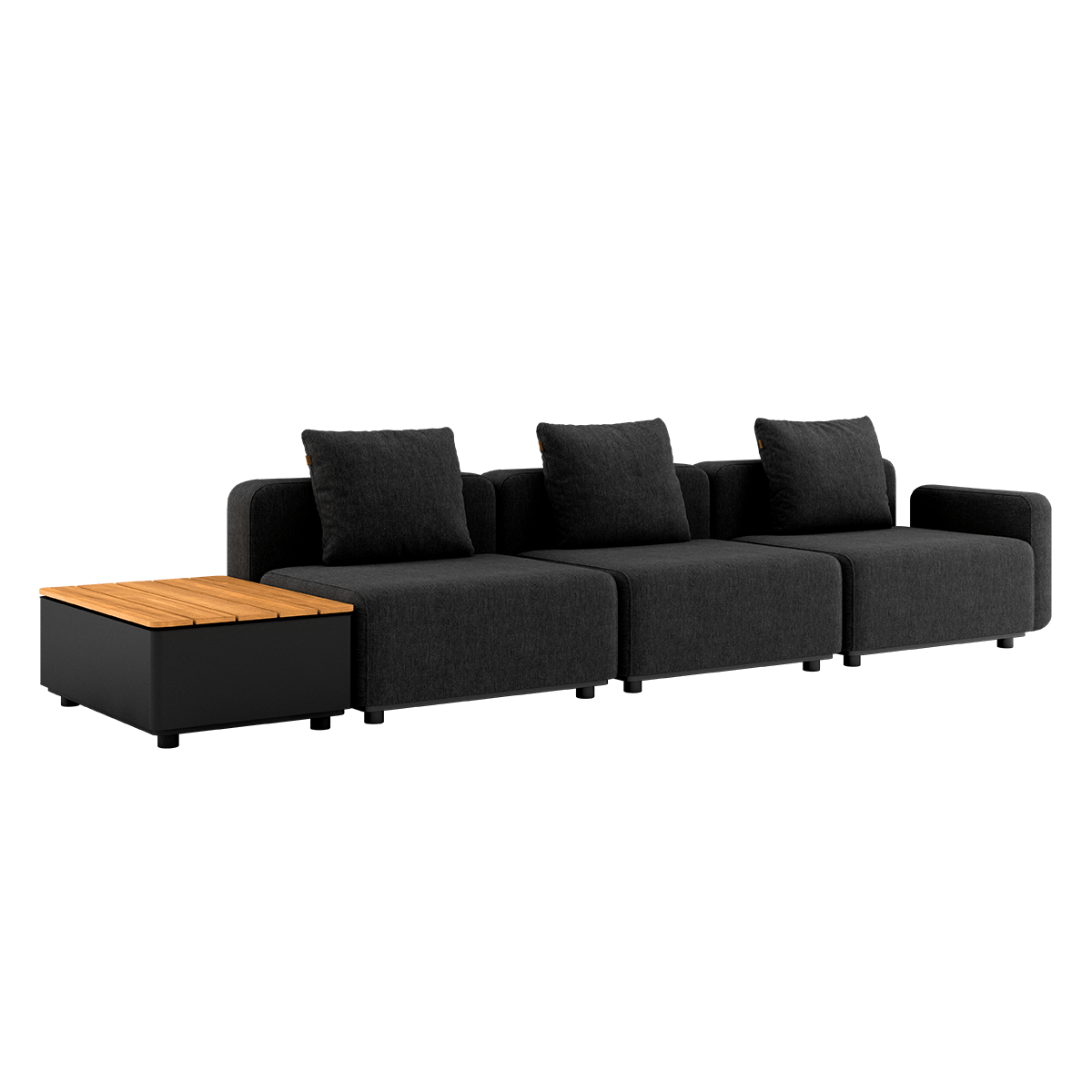 Cobana Lounge Sofa - 3 seater w/ Patio Storage Table | Cobana Lounge Sofa - 3 seater w/ Patio Storage Table - Cobana Black Uden puf | SACKit