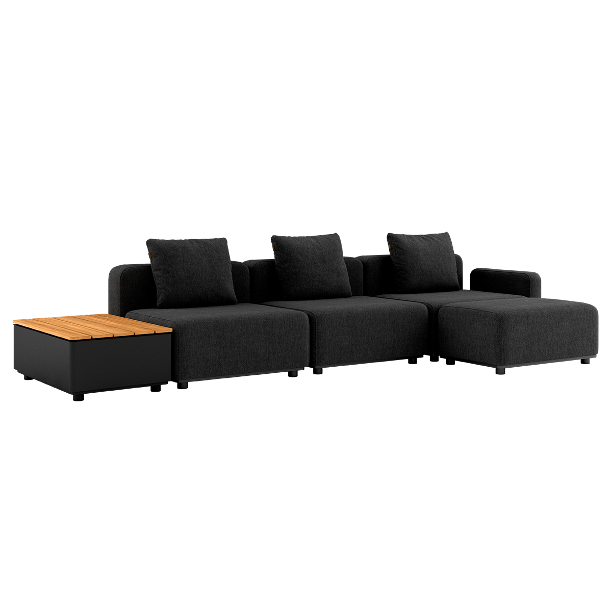 Cobana Lounge Sofa - 3 seater w/ Patio Storage Table | Cobana Lounge Sofa - 3 seater w/ Patio Storage Table - Cobana Black Med puf | SACKit