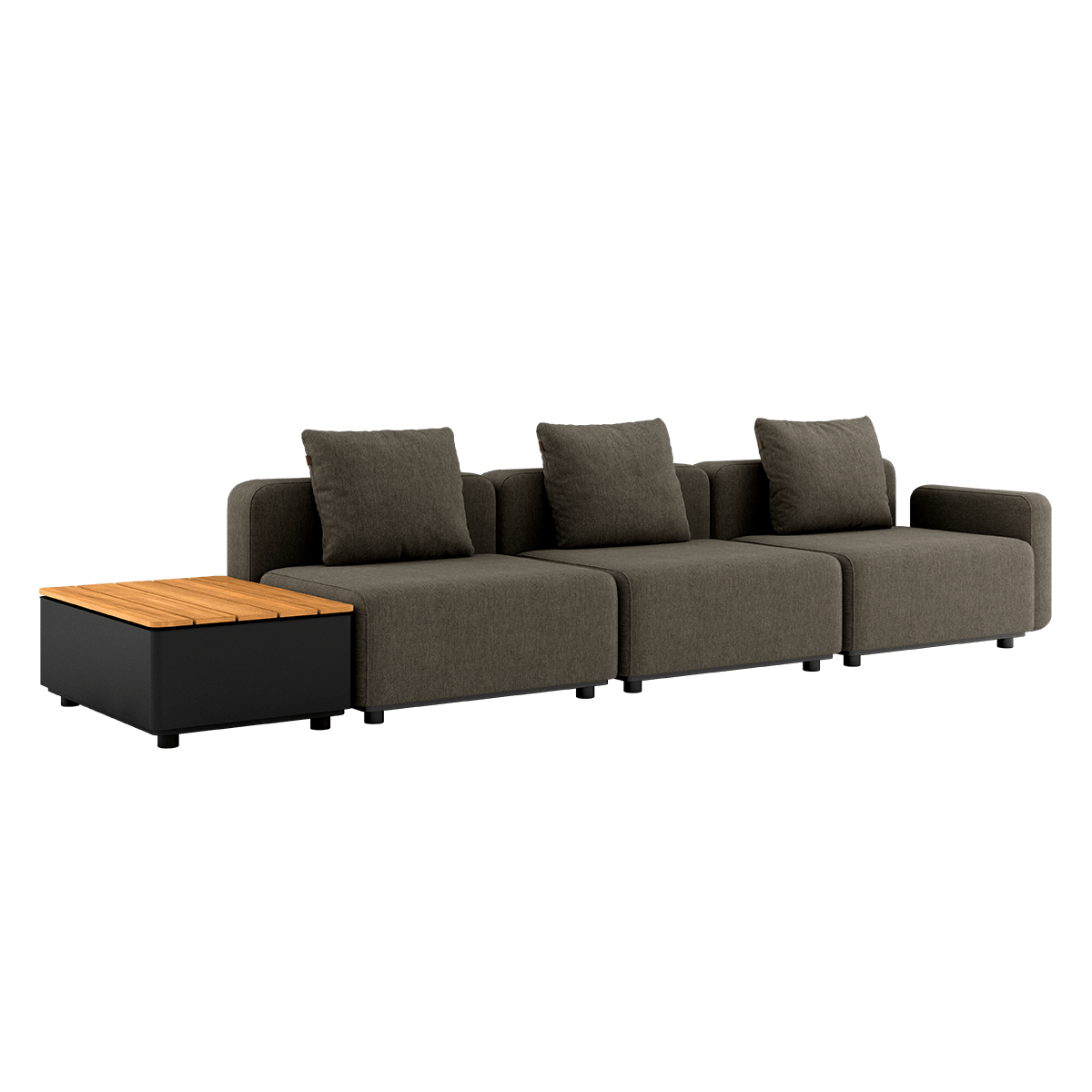 Cobana Lounge Sofa - 3 seater w/ Patio Storage Table | Cobana Lounge Sofa - 3 seater w/ Patio Storage Table - Cobana Brown Uden puf | SACKit