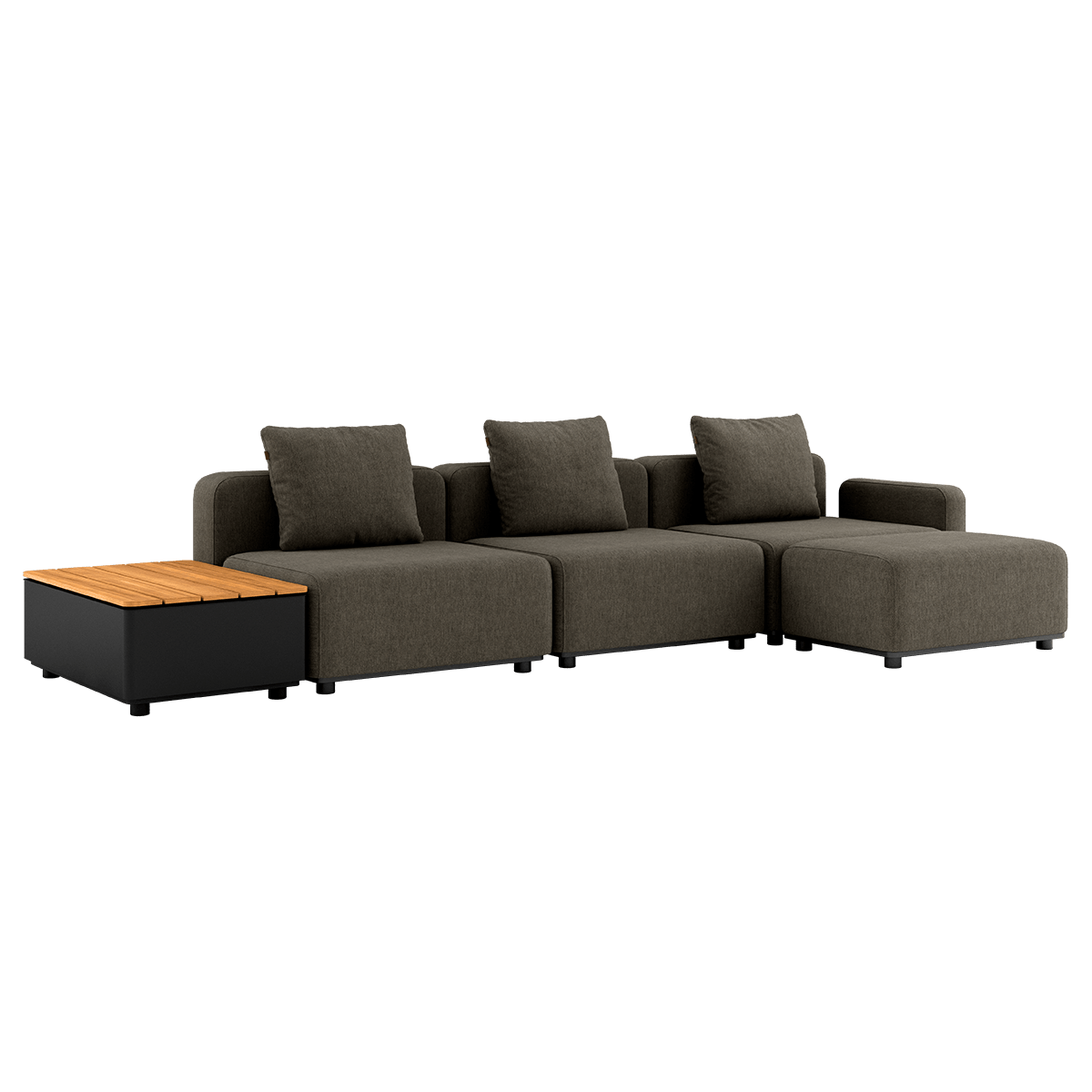 Cobana Lounge Sofa - 3 seater w/ Patio Storage Table | Cobana Lounge Sofa - 3 seater w/ Patio Storage Table - Cobana Brown Med puf | SACKit
