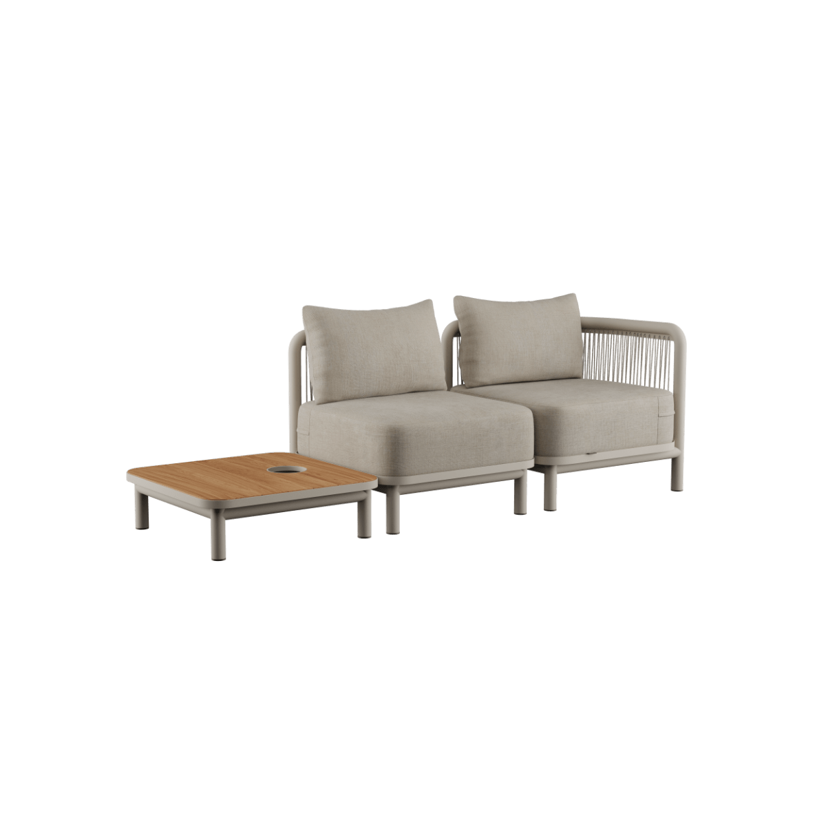 Kirra Lounge Sofa - 2 seater incl. Kirra Table | Kirra Lounge Sofa - 2 seater incl. Kirra Table - Kirra Sand Med Accessory Fit | SACKit
