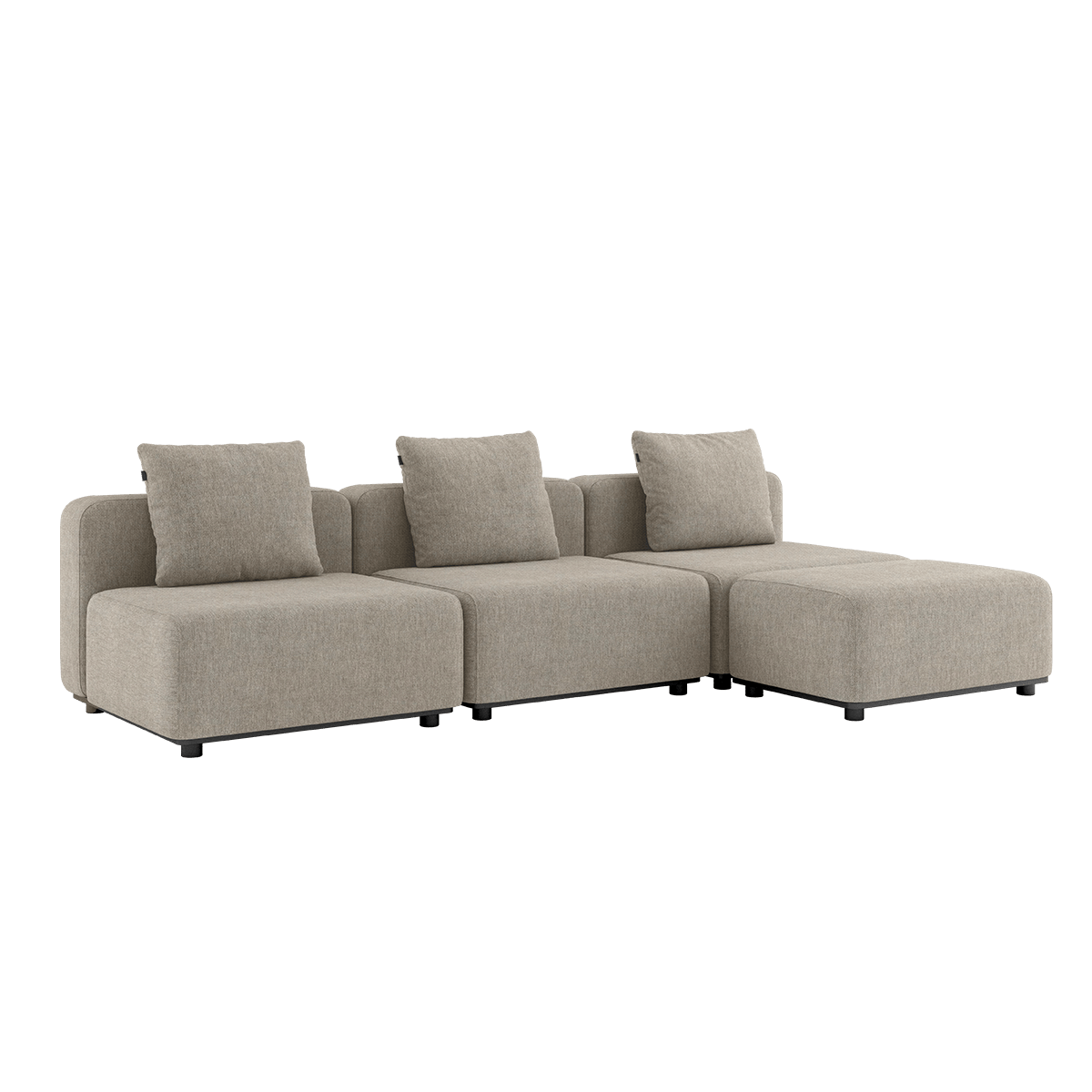Cobana Lounge Sofa - 3 seater | Cobana Lounge Sofa - 3 seater - Kirra Sand Uden armlæn Med puf | SACKit