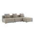 Cobana Lounge Sofa - 3 seater | Cobana Lounge Sofa - 3 seater - Kirra Sand Uden armlæn Med puf | SACKit