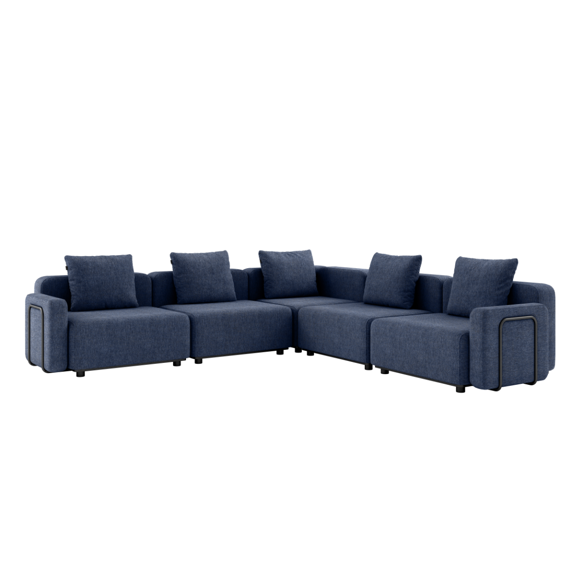 Kirra Indigo Cobana Lounge Sofa 5-seater corner with armrests in outdoor setting