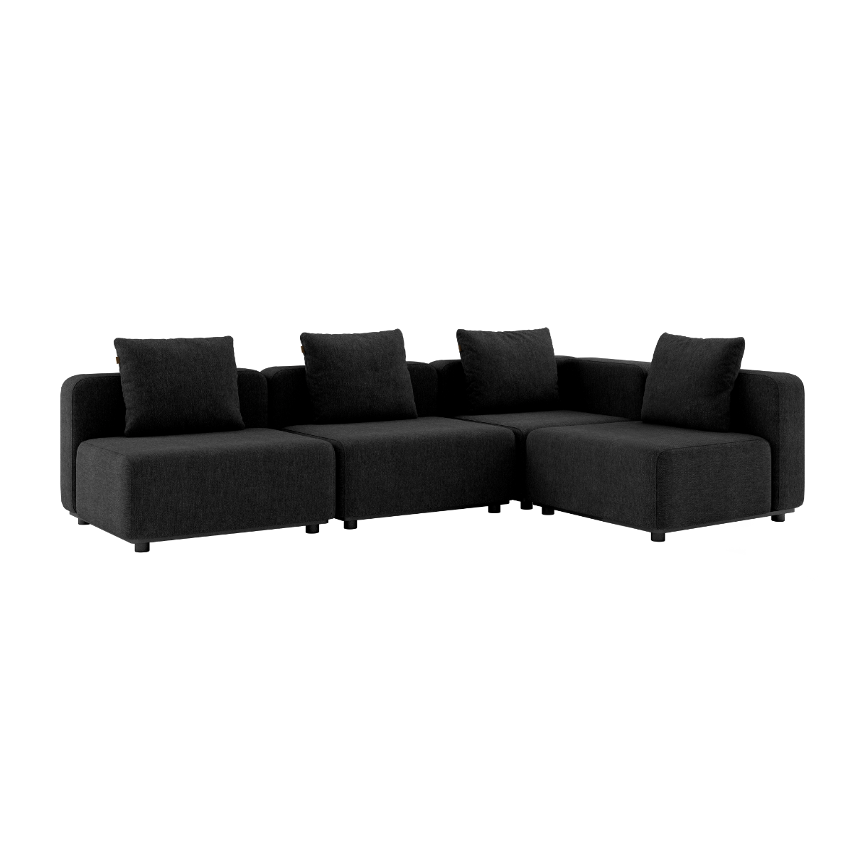 Sort Cobana Lounge Sofa uden armlæn i modulopbygget design til udendørs brug.