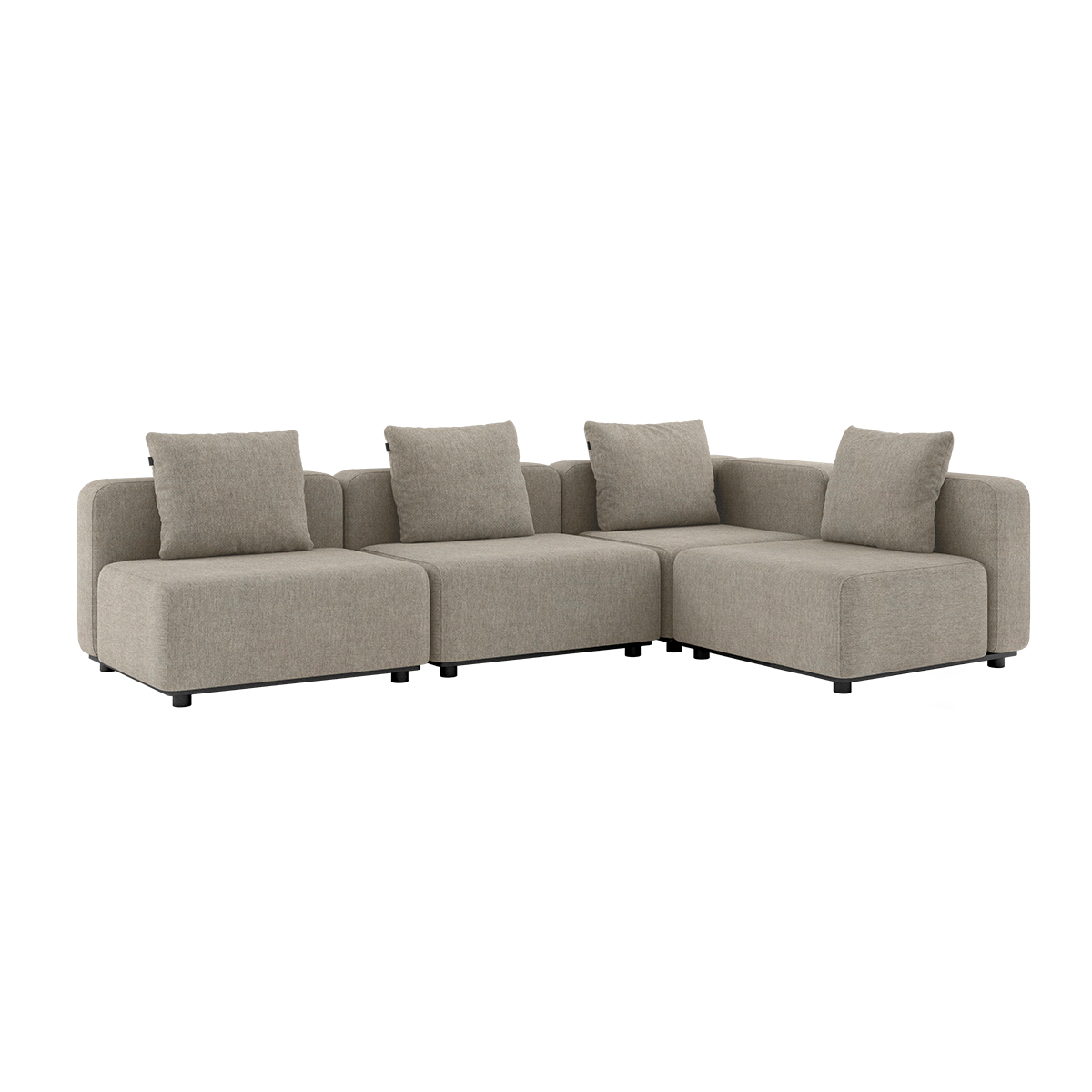 Cobana Lounge Sofa 4-personers hjørnesofa i Kirra Sand uden armlæn med modulopbygget design.