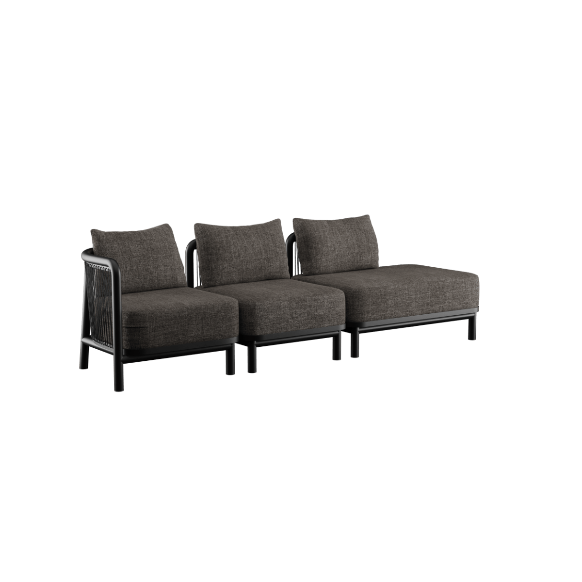 Kirra Lounge Sofa - 3 seater w/ open end | Kirra Lounge Sofa - 3 seater w/ open end - Kirra Noir Venstre | SACKit