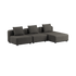Sort Cobana Lounge Sofa med chaiselong uden armlæn i modulopbygget design til udendørs brug.