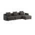 Sort Cobana Lounge Sofa uden armlæn med chaise longue i pulverlakeret aluminiumsramme og udendørstekstil