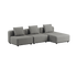 Sort Cobana Lounge Sofa med chaiselong uden armlæn i modulopbygget design til udendørs brug.