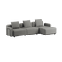 Udendørs Cobana Lounge Sofa i sort med chaiselong og uden armlæn, modulopbygget design.