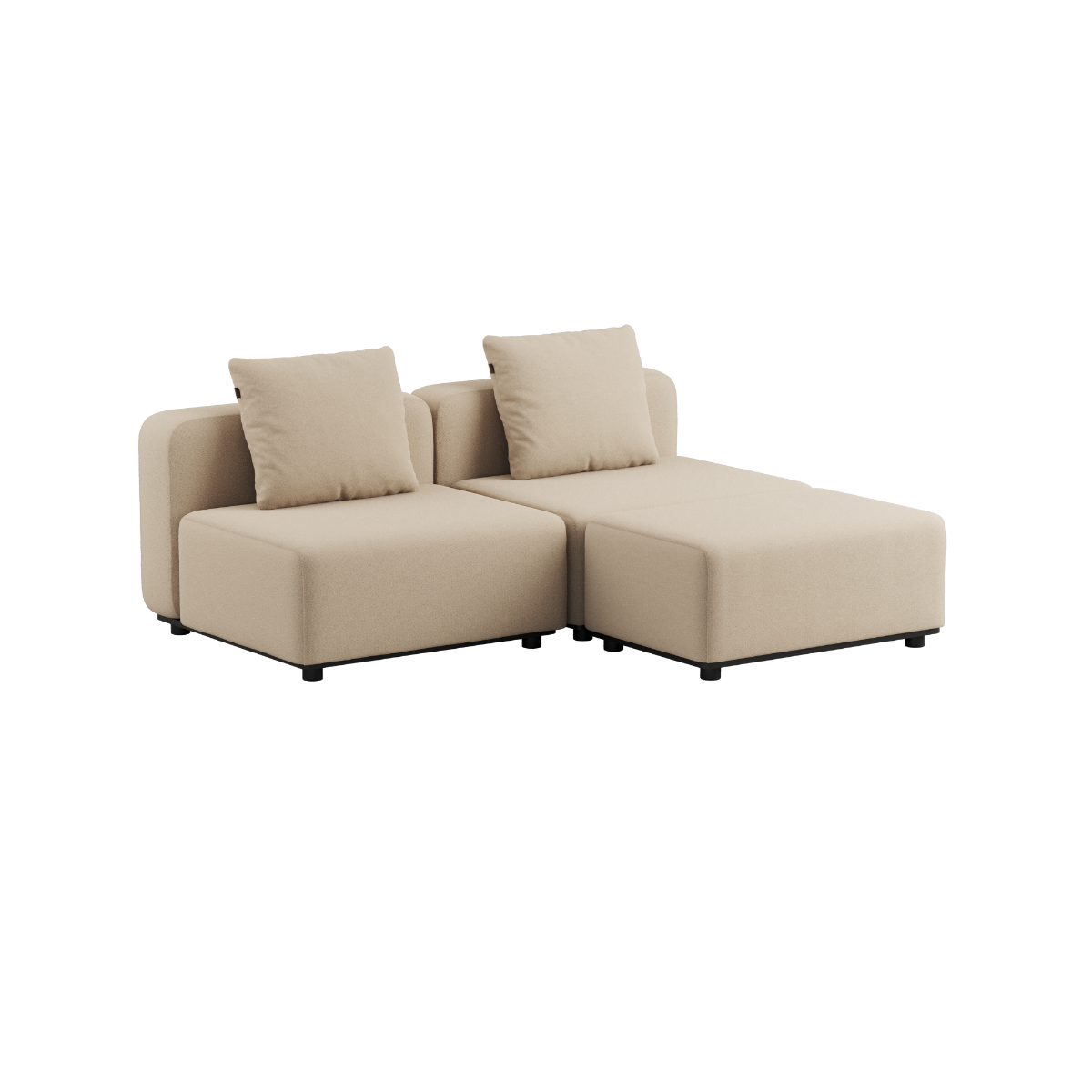 Sort Cobana Lounge Sofa til to personer uden armlæn i pulverlakeret aluminium og udendørstekstil.