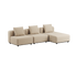 Cobana Lounge Sofa 3-seater chaise in black with powder-coated aluminum frame and outdoor cushions.