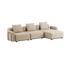 Udendørs Cobana Lounge Sofa 3-personers med chaiselong i sort uden armlæn, aluminiumsramme og puder.