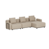 Beige modulopbygget Cobana loungesofa med chaiselong og bløde puder fra sackit til nordiske terrasser og haver