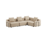 Boucle Beige Cobana Lounge Sofa med armlæn, modulopbygget udendørs hjørnesofa med puder og aluminiumsramme.