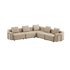 Boucle Beige Cobana Lounge Sofa with armrests, 5-seater corner outdoor sofa with clean Scandinavian lines.