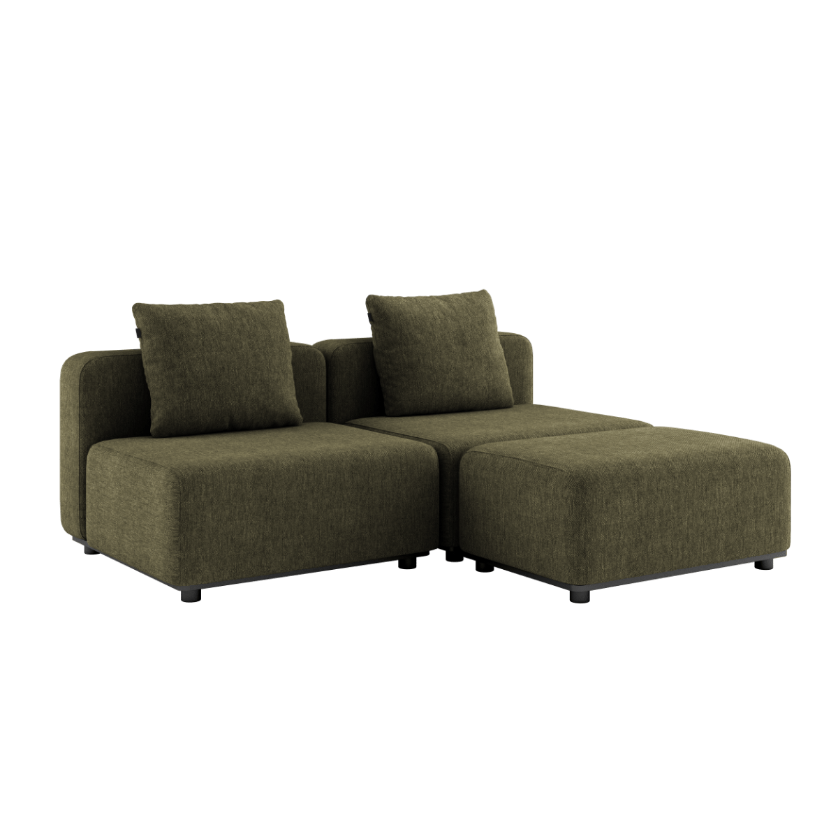 Cobana Lounge Sofa - 2 seater | Cobana Lounge Sofa - 2 seater - Kirra Olive Uden armlæn Med puf | SACKit