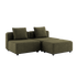 Cobana Lounge Sofa - 2 seater | Cobana Lounge Sofa - 2 seater - Kirra Olive Uden armlæn Med puf | SACKit