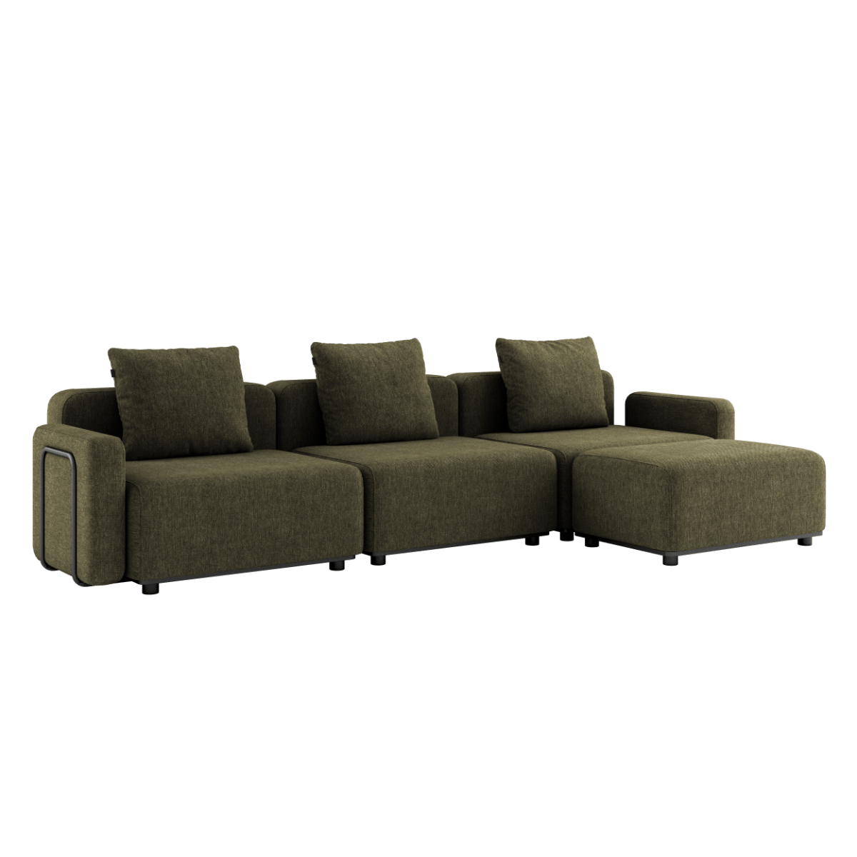 Cobana Lounge Sofa - 3 seater | Cobana Lounge Sofa - 3 seater - Kirra Olive Med armlæn Med puf | SACKit