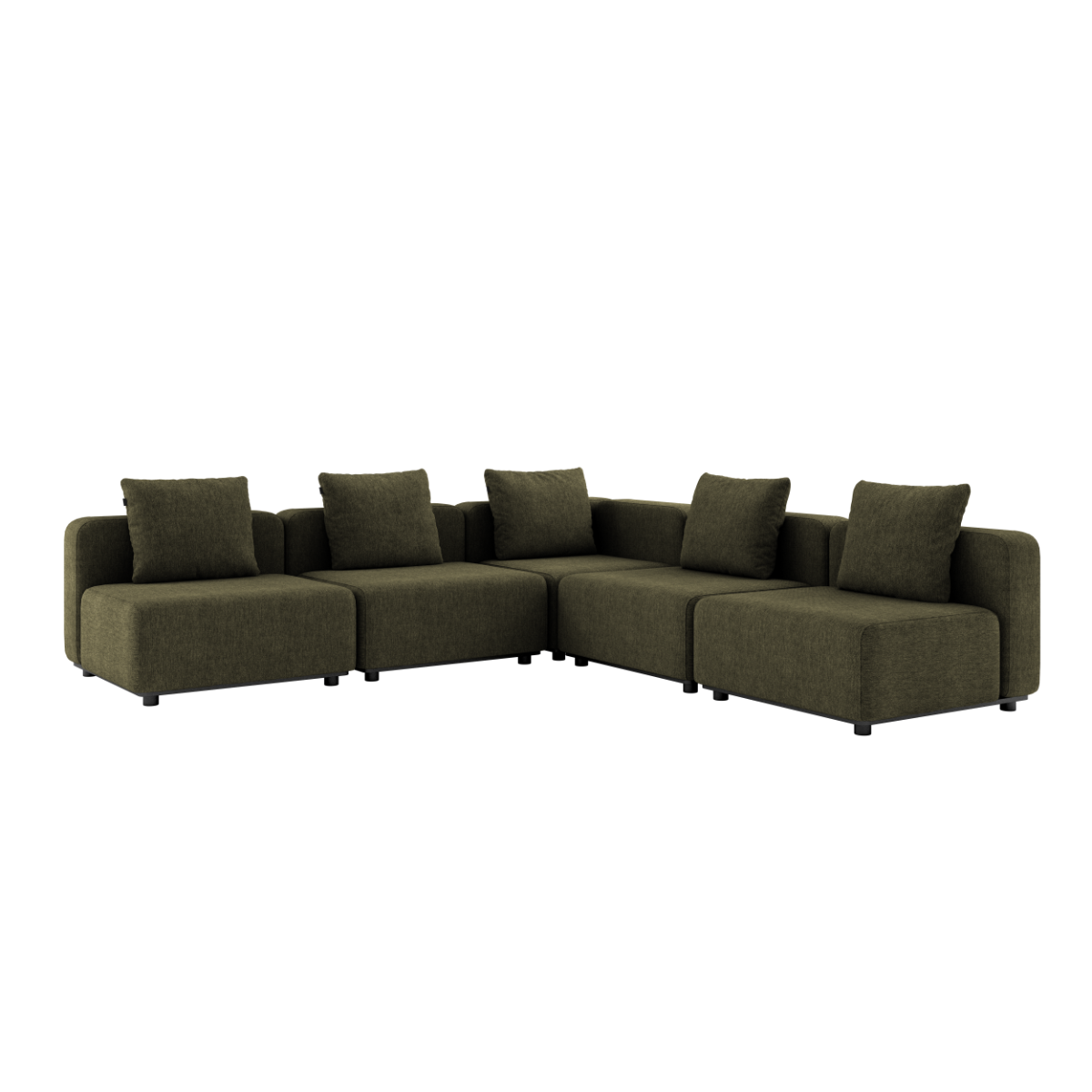 Kirra Olive Cobana Lounge Sofa 5-seater corner sofa without armrests in outdoor setting