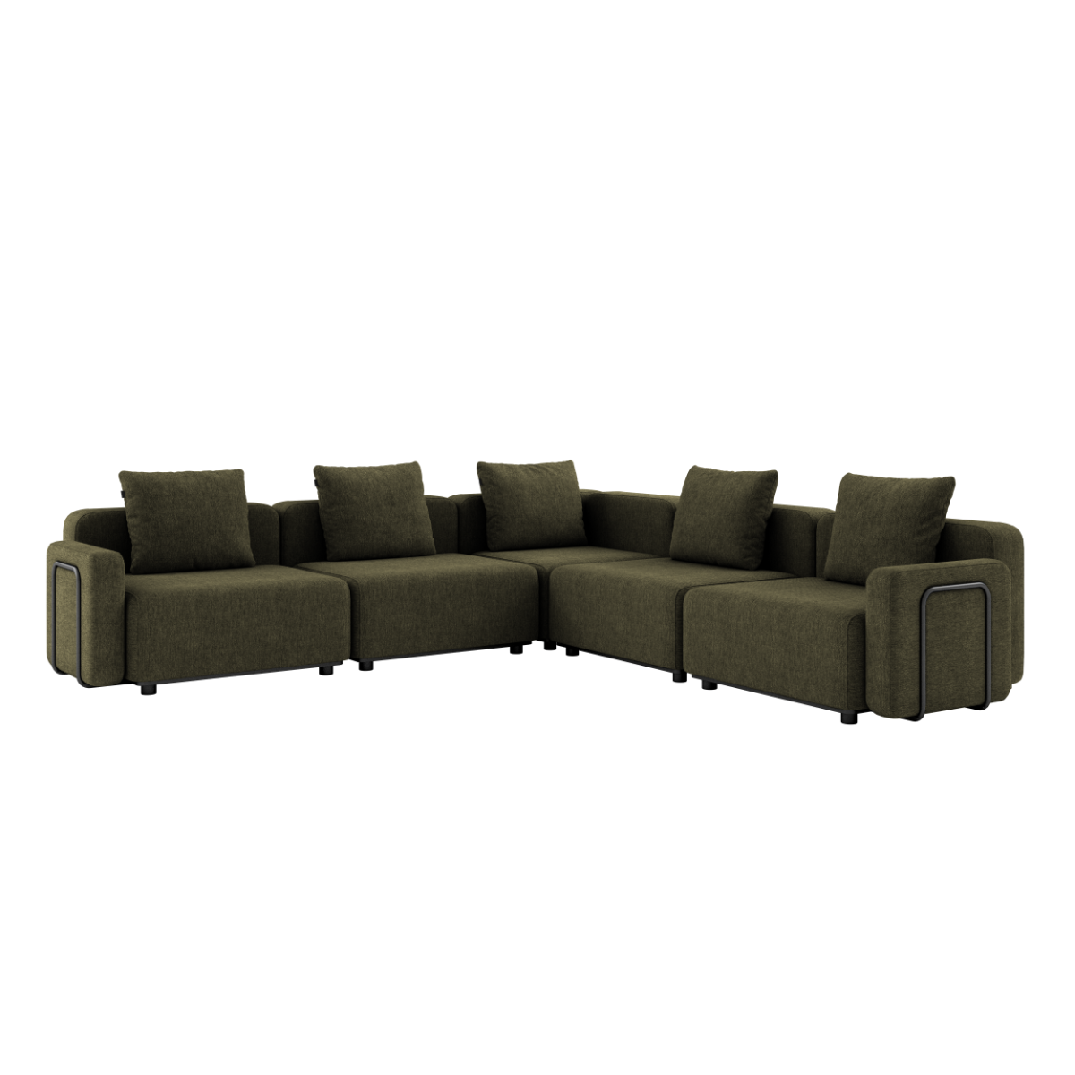 Kirra Olive Cobana Lounge Sofa 5-seater corner with armrest in outdoor setting