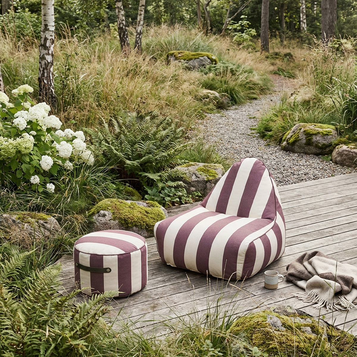 sackit Chair & Pouf Outdoor - Loungesæt til udeliv året rundt med høj komfort og dansk design