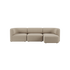 Beige Fjord sofa fra sackit med tre siddepladser og højrevendt chaiselong i blødt skandinavisk design til stilfulde nordiske hjem