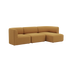 Brun Fjord sofa med tre siddepladser og højrevendt chaiselong i blødt skandinavisk design fra sackit