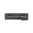 Fjord sofa fra sackit med tre bløde siddepladser i elegant mørkegråt design og afrundede armlæn til den moderne nordiske stue