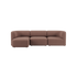 Brun Fjord sofa fra sackit med tre brede siddepladser bløde afrundede armlæn og skandinavisk design