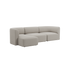 Lys beige Fjord sofa med bløde afrundede former tre siddepladser og venstrevendt chaiselong i roligt skandinavisk design