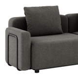  | Modulopbygget lounge udendørs hjørnesofa sofa sidebord fra SACKit mørkegrå til terrassen