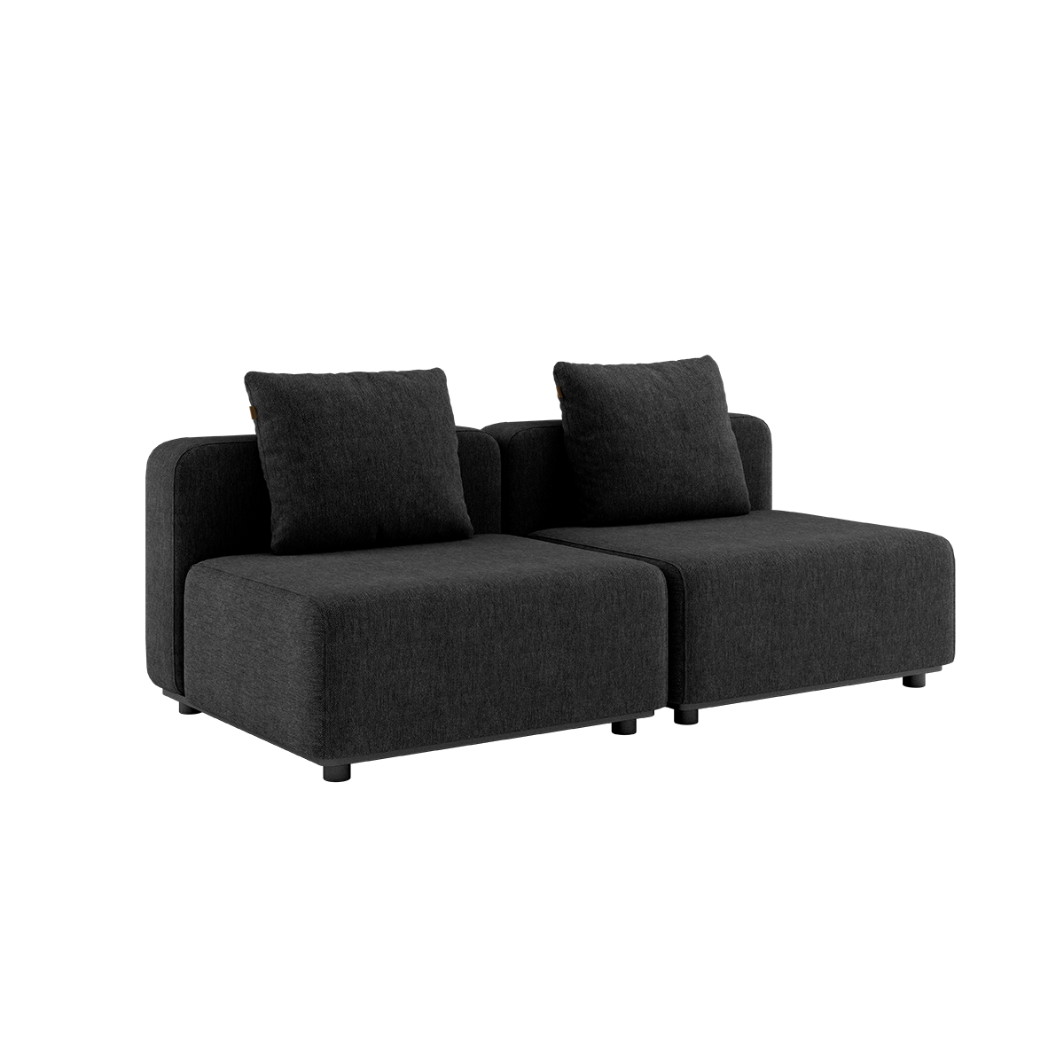 variant_39420879241389% | Modulopbygget lounge udendørs sofa med puder fra SACKit sort til terrassen