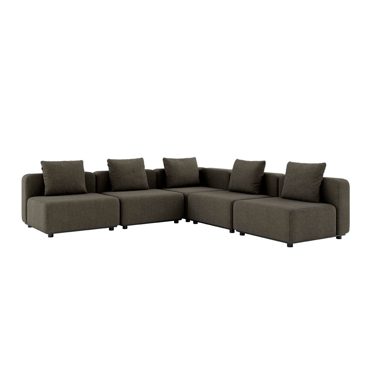 variant_41792207519917% | Modulopbygget lounge udendørs hjørnesofa sofa sidebord fra SACKit brun til terrassen
