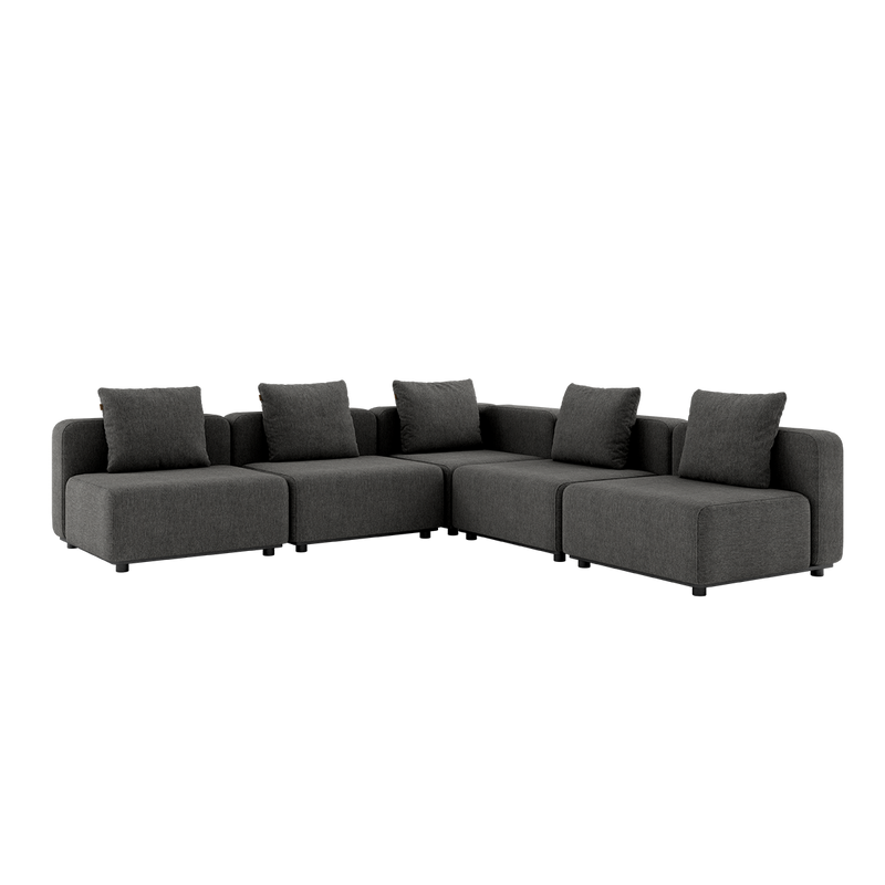 variant_41792207552685% | Modulopbygget lounge udendørs hjørnesofa sofa sidebord fra SACKit mørkegrå til terrassen