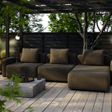  | Modulopbygget lounge udendørs hjørnesofa sofa sidebord fra SACKit brun til terrassen