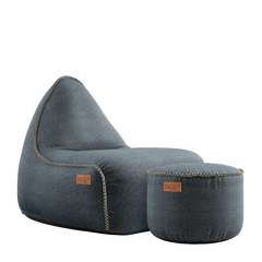 Canvas Lounge Chair & Pouf